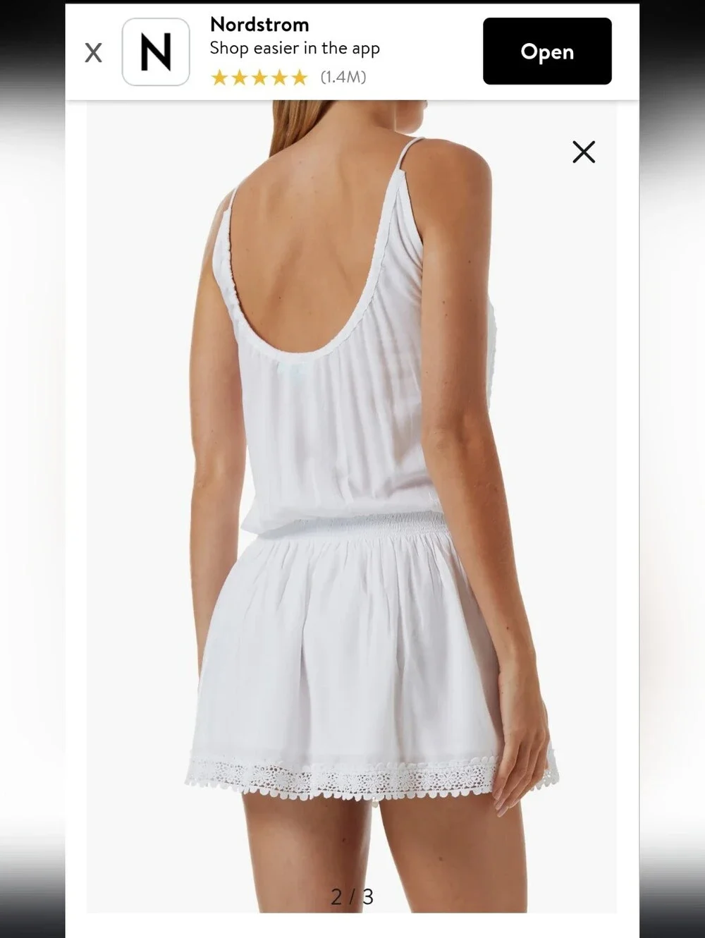 Melissa Odabash Ivory Lace-Trim Sleeveless Dress. - Picture 3 of 9